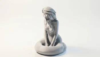 Фигурка девушки-змеи, фэнтезийный персонаж, 3D-печать 4