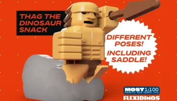 FlexiDinos - Thag the Caveman Dino Rider / Snack - Магнит...