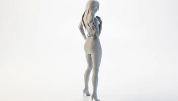 Фигурка офисной девушки женского персонажа для 3D-печати 3
