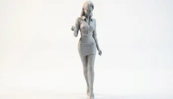 Фигурка офисной девушки женского персонажа для 3D-печати 2