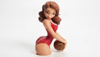 Фигурка девушки в пляжный волейбол. Женская фигура для 3...