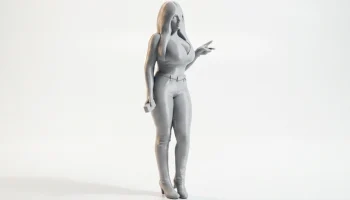 Фигурка девушки со знаком мира. Женская фигура для 3D-пе... 2