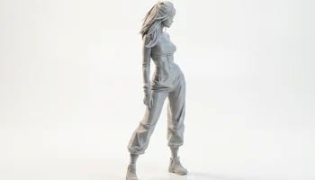 Спортивные штаны. Фигурка девушки. Женская фигура. 3D-пе... 2