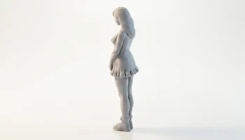 Фигурка девушки в коротком платье, женская фигура, 3D-пе... 4