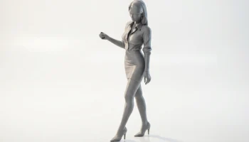 Фигурка офисной девушки женского персонажа для 3D-печати 1