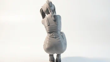 Фигурка девушки на корточках. Женская фигура для 3D-печати. 3