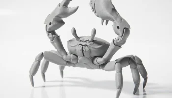 Фигурка "Краб с рыбой" Скульптура животного для 3D-печати... 4