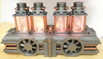 Цифровые часы Nixie в стиле стимпанк Цифровые часы Nixie в стиле стимпанк
