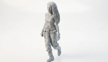 Фигурка девушки-коммандос Звездные войны 3D для печати 1