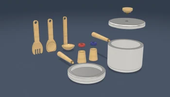 Детский игровой кухонный набор - игрушки для 3D-печати 5