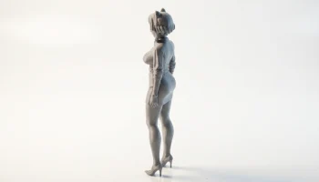 Аниме-фигурка девушки с кошачьими ушками, 3D-печать 4
