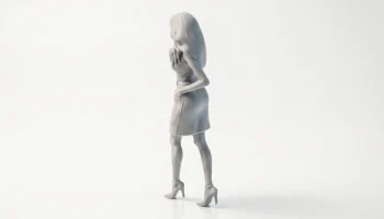 Модная женская фигурка "Девушка с кошельком" для 3D-печати 4