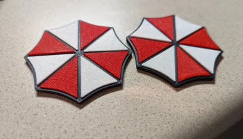 Магнит с логотипом Umbrella Corporation (красные/белые вс...
