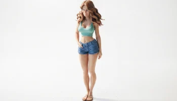 Спортивная женская фигурка девушки из спортзала 3D для п...