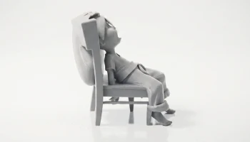 Уставшая девушка, расслабляющая женская фигура, 3D-печать 3