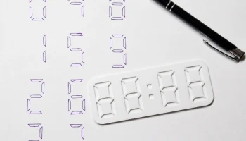 Трафарет семисегментных цифровых часов 1