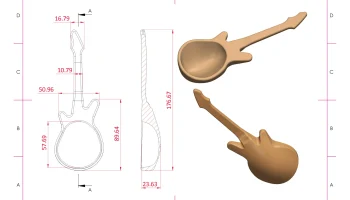 3D-печатная ложка для электрогитары 1