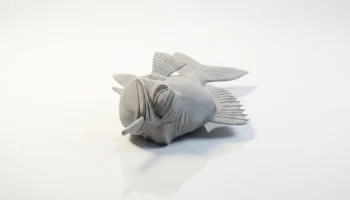 Фигурка курящей рыбы, скульптура животного, 3D-печать... 1