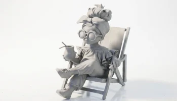 Фигурка девушки, читающей книгу, женский персонаж, 3D-пе... 1