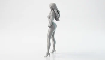 Фигурка офисной девушки женского персонажа для 3D-печати 4