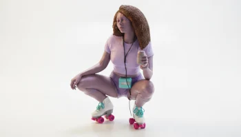 Фигурка девушки на роликах, городской спорт, 3D-печать