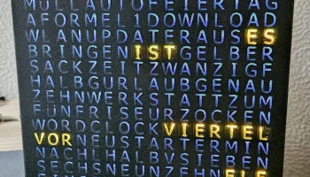 Передняя панель, измененная для AWSW Word Clock 1