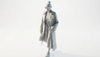 Cool Girl Stylish Female Figurine 3D Printable 1