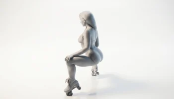 Фигурка фигуристки на корточках 3D для печати 4
