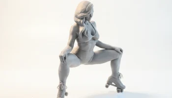 Фигурка фигуристки на корточках 3D для печати 2