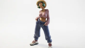 Наушники Фигурка девушки Женский персонаж 3D-печать Наушники Фигурка девушки Женский персонаж 3D-печать