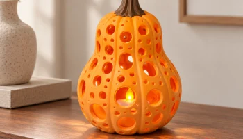 VORONOI BUTTERNUT PUMPKIN TEALIGHT / ДЕКОР НА ХЭЛЛОУИН /...