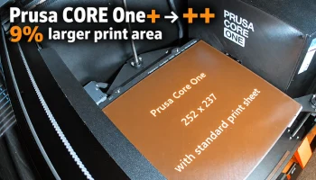 Обновление области печати Prusa CORE One / CORE One+