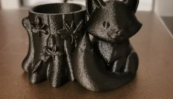 Осенняя лиса с пнем, украшенным листьями - милый 3D орган... 1