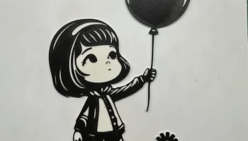 Девушка на стене с воздушным шаром