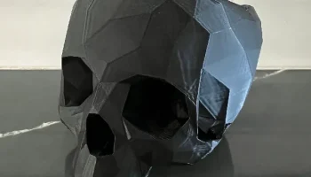 Низкополигональный настенный контейнер с черепом и крюк... 2