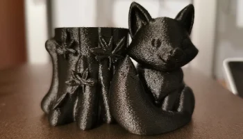 Осенняя лиса с пнем, украшенным листьями - милый 3D орган... 3