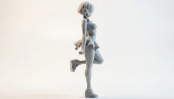 Аниме-фигурка девушки в наушниках, 3D-печать 2