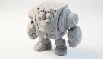 Фигурка робота "Мех Губка Боб", мультяшная 3D-печать 1