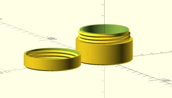 Круглая параметрическая коробка с винтовой крышкой (OpenSCAD ) 1