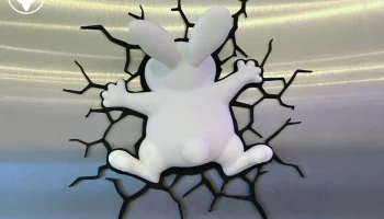 Кролик вмазанный в холодильник. Магнитик. 0