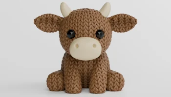 Фигурка вязанного бычка