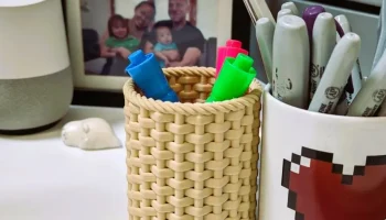 Параметрическая плетеная корзинка для карандашей 2