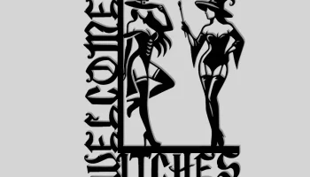 Приветственный знак (W)itches (Забавный знак Хэллоуина)....