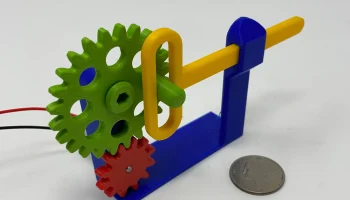 Простой механизм кулисного механизма, напечатанный на 3D-при