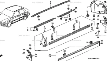 Для Honda Concerto Clip 91520-SJ4-901_ｻｲﾄﾞｼﾙﾓｰﾙﾃﾞｲﾝｸﾞ.......