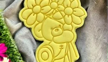 РЕЗКА ДЛЯ ПЕЧЕНЬЯ - urso com flores (dia das m&atilde;es -dia do...