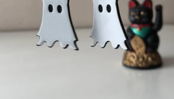 Серьги-подвески Cat Cute Ghost Хэллоуин напугать гато... 2