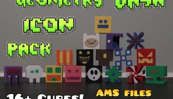 Пакет значков Geometry Dash | 16+ кубиков - распечатайте ... Пакет значков Geometry Dash | 16+ кубиков - распечатайте ...