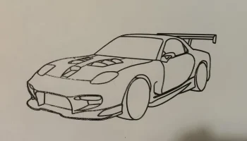 Настенное искусство с роторным двигателем Mazda Rx7.........