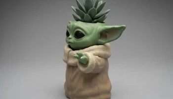 Горшок для цветов в стиле Baby Yoda - украшение вазы в ст... 1